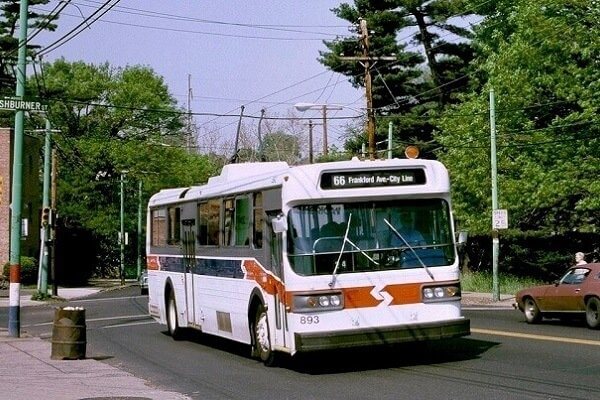 septa bus on a Philadelphia street