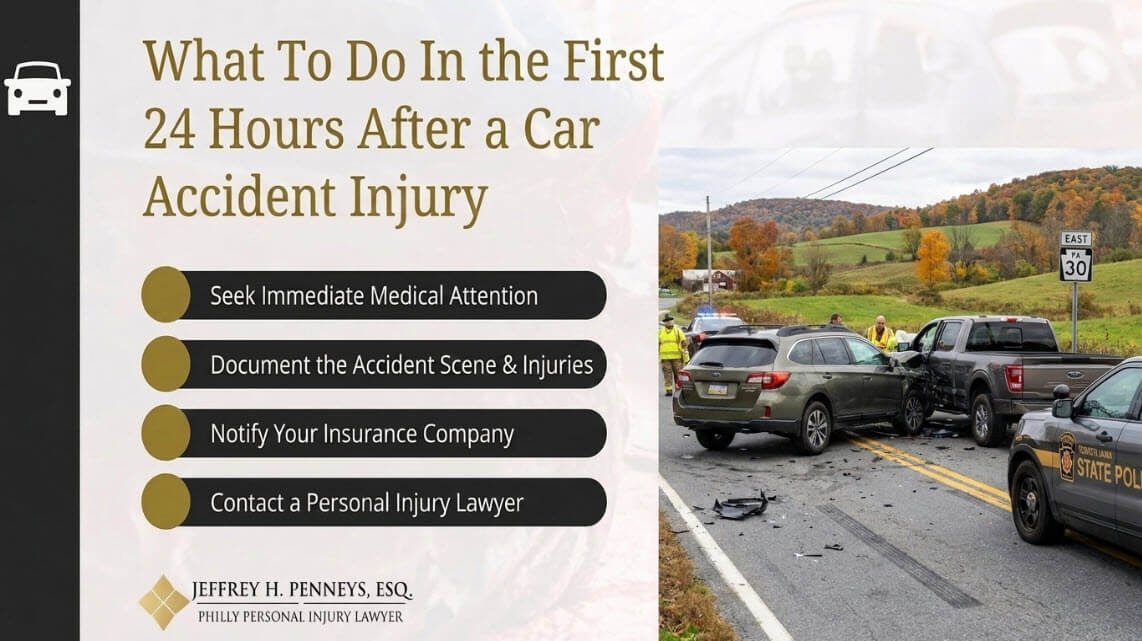 First 24 hours after car accident pa
